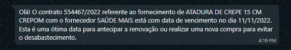 Modelo de notificações desenvolvido pela ToGov para compras públicas.